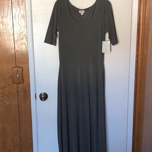 NWT L Gray LuLaRoe Ana Maxi Dress